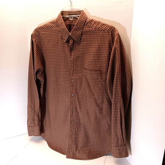 Savile Row Button Up Shirt Plaid Long Sleeve Tottinham Twill Mens 16 1/2 (34-35) - Picture 3 of 9